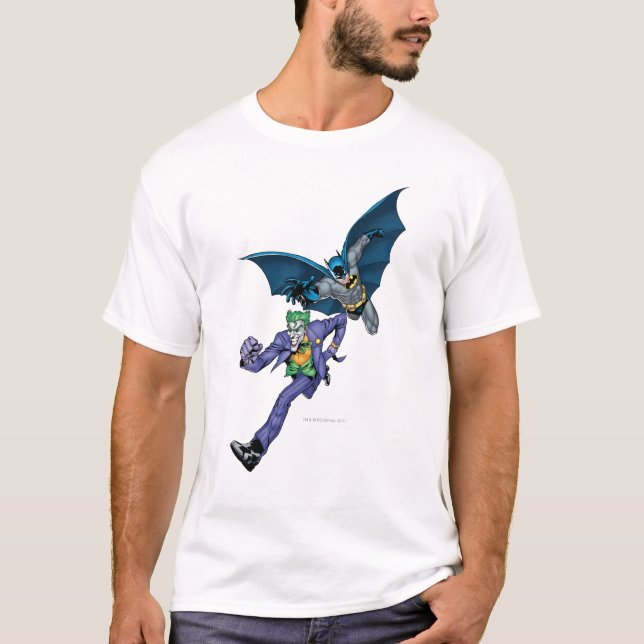 T-shirt Batman et Joker avec arme (Devant)