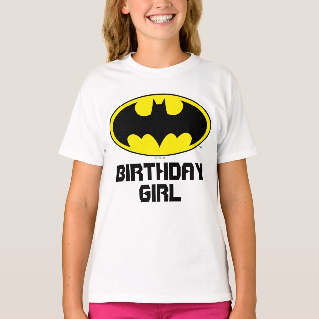T-shirt Batman | Fille d'anniversaire - Nom et âge (Devant)