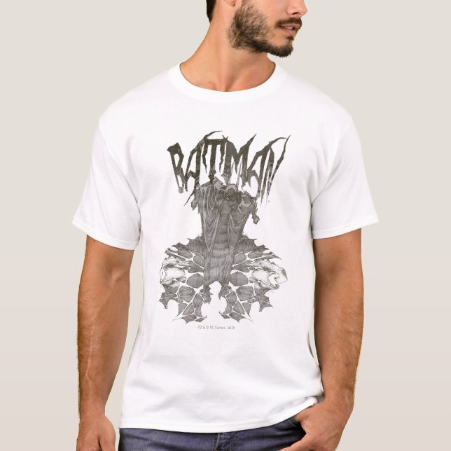 T-shirt Batman | Graphisme Nouveau crayon Croquis logo bei (Devant)