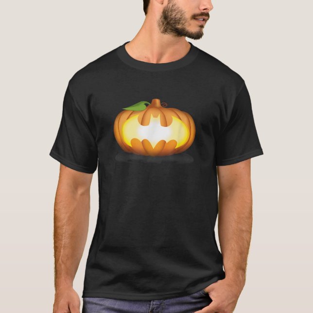T-shirt Batman Halloween Pumpkin Logo   (Devant)