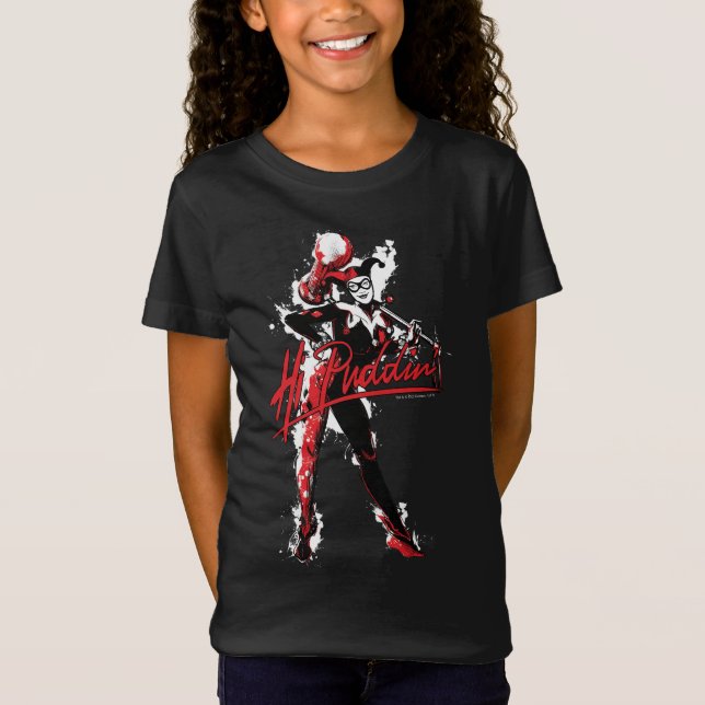 T-Shirt Batman | Harley Quinn "Hi Puddin'' Ink Art (Devant)