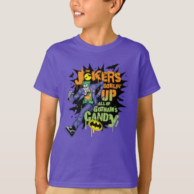 T-shirt Batman | Joker's Goblin' Up All of Gotham's Candy (Devant)