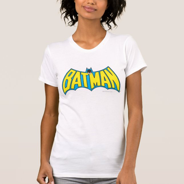 T-shirt Batman | Logo Vintage bleu jaune (Devant)