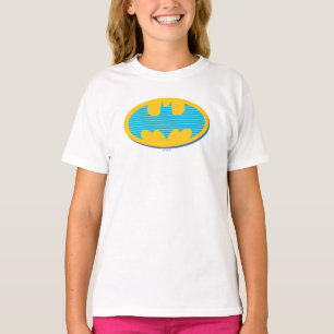 T-shirt Batman   Symbole Cyan Stripes