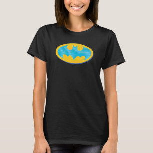 T-shirt Batman   Symbole Cyan Stripes