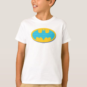 T-shirt Batman   Symbole Cyan Stripes