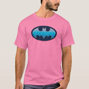T-shirt Batman Symbole rose et bleu