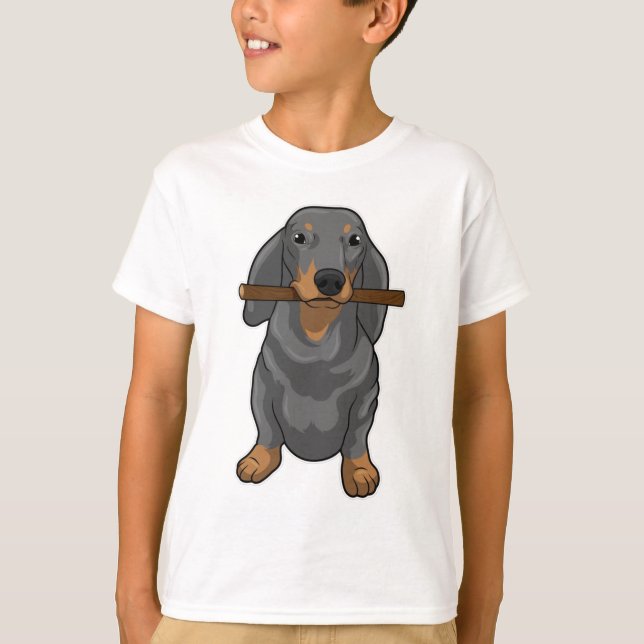 T-shirt Bâton Dachshund (Devant)