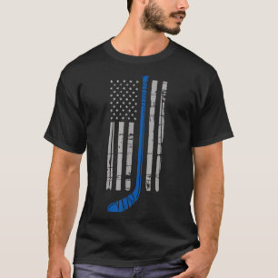 T-shirt Bâton de hockey drapeau américain
