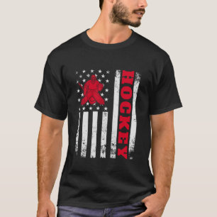 T-shirt Bâton de hockey Drapeau américain Conception de jo