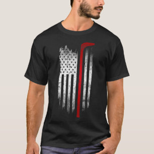 T-shirt Bâton de hockey drapeau américain Patriotique Amat