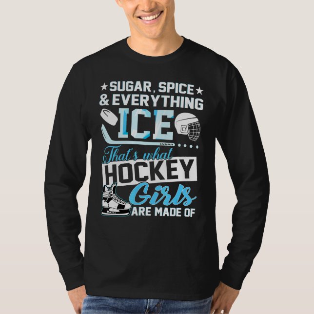 T-shirt Bâton de hockey Patins Goalkeeper Gir de hockey su (Devant)