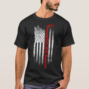 T-shirt Bâton de hockey sur glace USA Drapeau Sports Patri