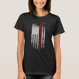 T-shirt Bâton de hockey sur glace USA Drapeau Sports Patri