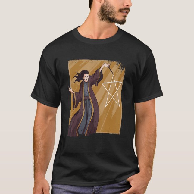 T-shirt Bâton de pentagramme de l'Assistant satanique (Devant)