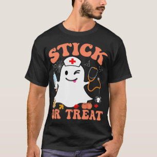 T-shirt Bâton Ou Traitement Infirmière Drôle Costume Hallo