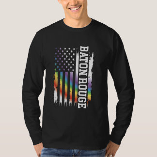 T-shirt Baton Rouge États-Unis Arc-en-ciel détendu avec le
