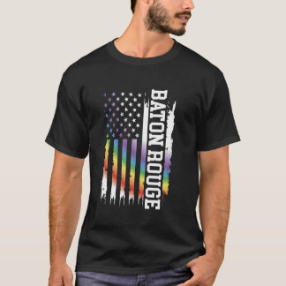 T-shirt Baton Rouge États-Unis Arc-en-ciel détendu avec le