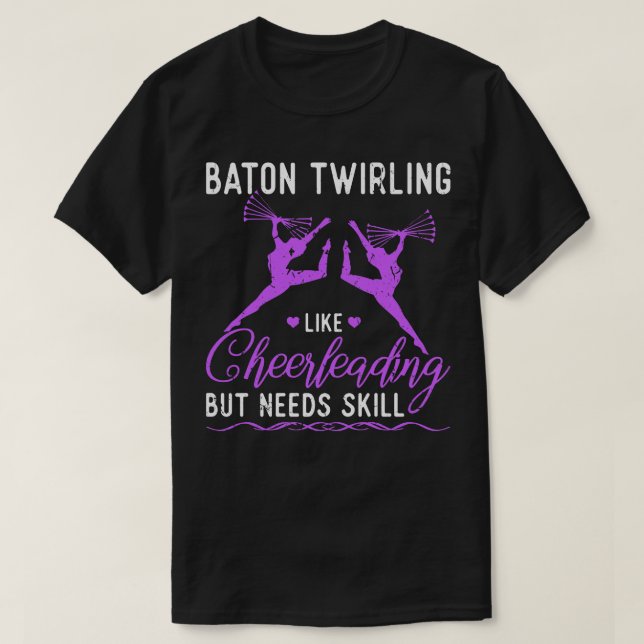 T-shirt Baton Twirling Cheerleader Funny Majorque (Design devant)