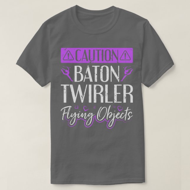 T-shirt Baton Twirling Flying Objects Majorette Twirler (Design devant)