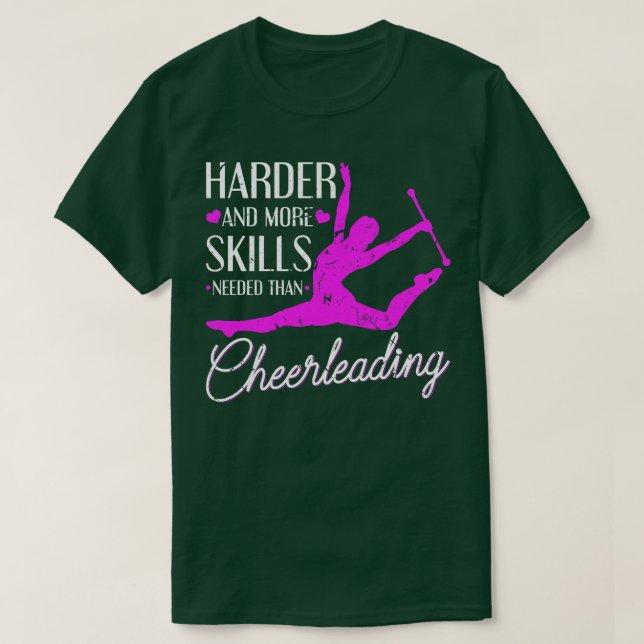 T-shirt Baton Twirling Harder Cheerled Majorque (Design devant)