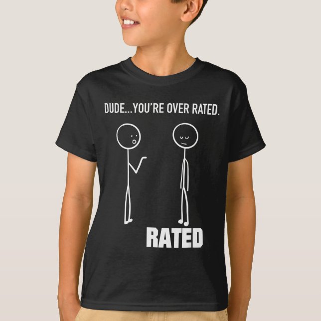T-shirt Bâtonnet drôle de Stickman - Mec t'es trop Rat (Devant)