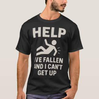 T-shirt Bâtonnet Drôle Tombant Aide Je Suis Tombé Et