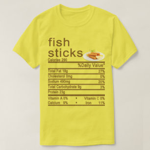 T-shirt bâtonnets de poisson étiquette de la valeur nutr