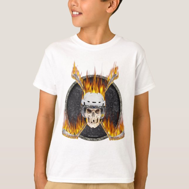 T-shirt Bâtons de hockey brûlants (Devant)