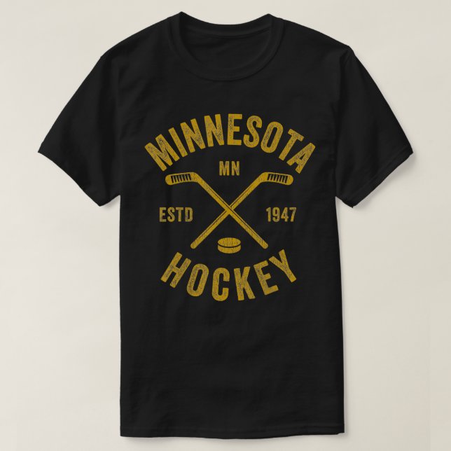 T-shirt Bâtons de hockey sur glace Minnesota MN Cadeau Vin (Design devant)