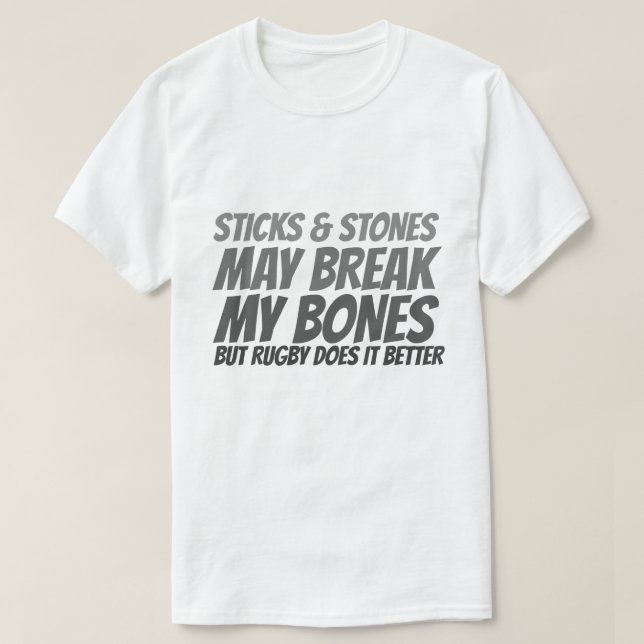 T-shirt Bâtons et pierres de rugby (Design devant)