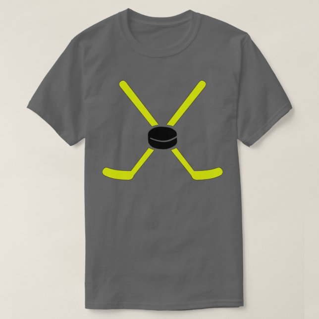 T-shirt Bâtons jaunes de hockey (Design devant)