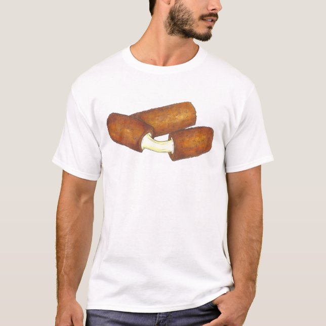 T-shirt Bâtons Mozzarella Fromage Snack Aliments Foie Tee (Devant)