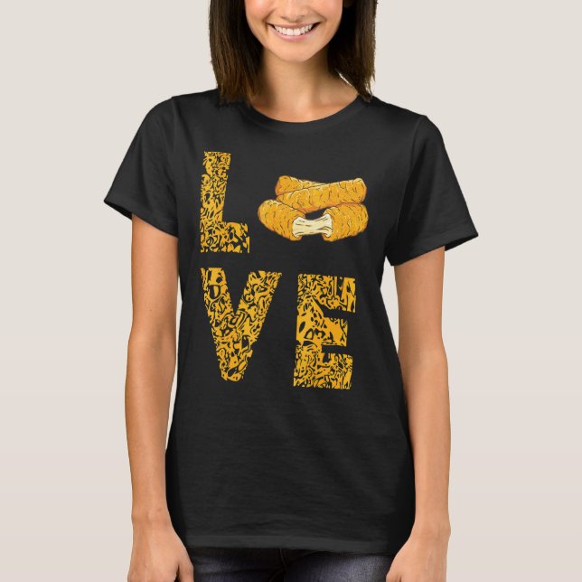 T-shirt Bâtons Mozzarella Leopard Love Cheese Sticks Alime (Devant)