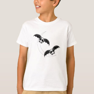 T-shirt Bats D'Halloween Avec Lune
