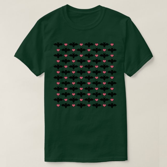 T-shirt Bats Et Coeurs D'Halloween (Design devant)