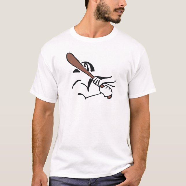 T-shirt batte brune de base-ball (Devant)