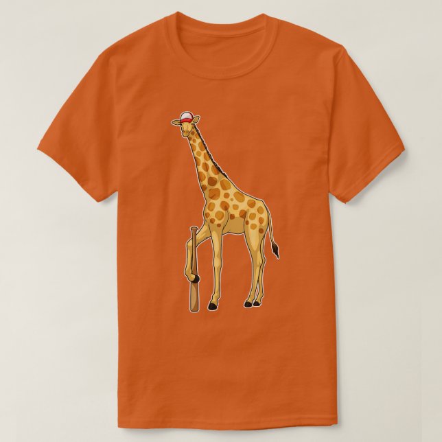 T-shirt Batte de baseball Giraffe (Design devant)