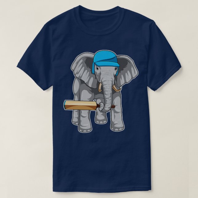 T-shirt Batte de cricket éléphant (Design devant)
