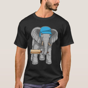 T-shirt Batte de cricket éléphant