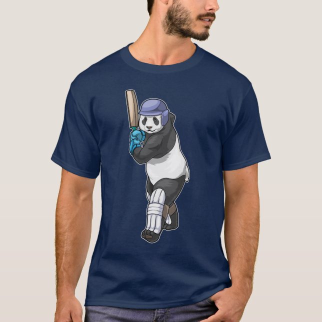 T-shirt Batte de cricket Panda (Devant)