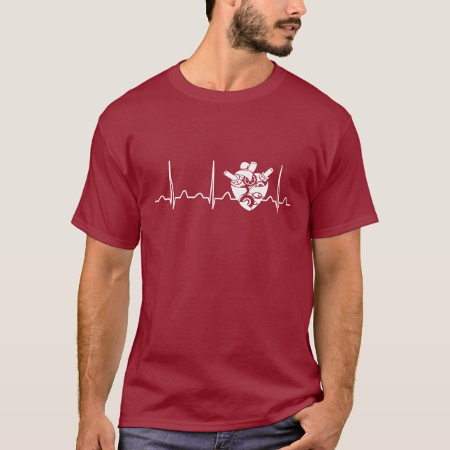 T-shirt Battement de coeur biomédical d'ingénieur (Devant)