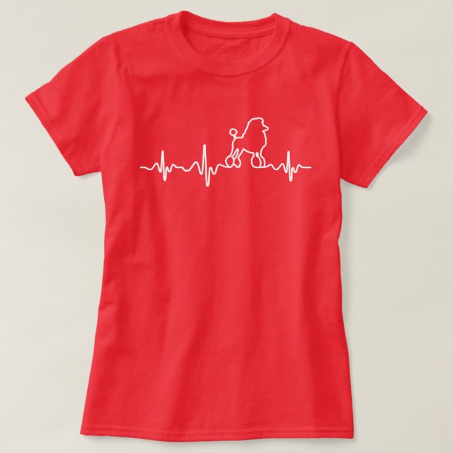 T-shirt Battement de coeur de caniche (Design devant)