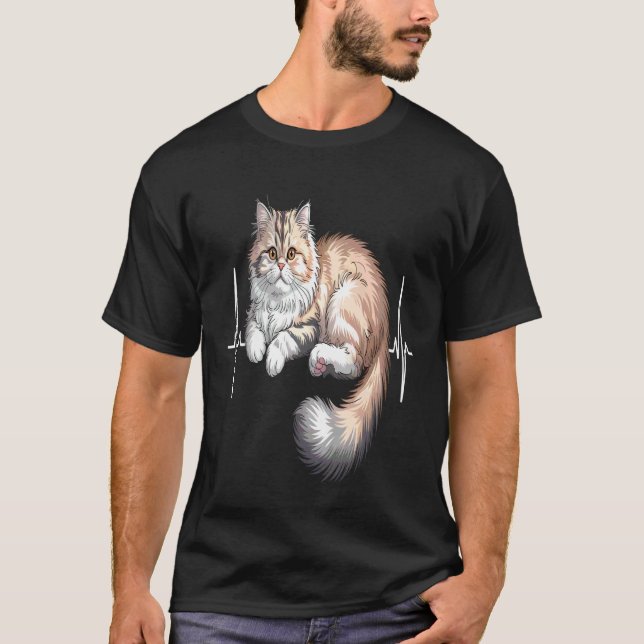 T-shirt Battement de coeur de chat persan (Devant)