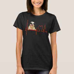 T-shirt Battement de coeur de chien Japonais Chin EKG pour