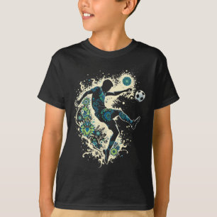 T-shirt Battement de coeur de football Joueur de football 