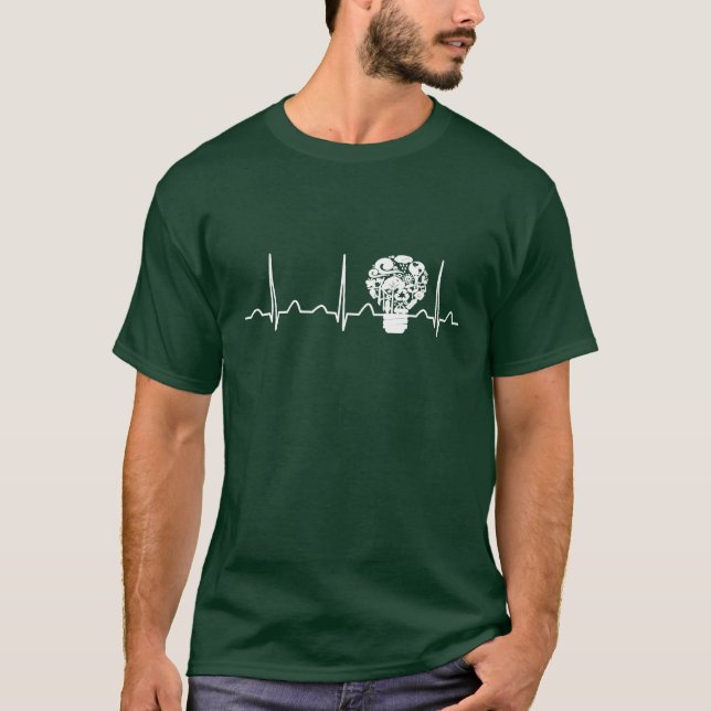 T-shirt Battement de coeur de l'environnement d'ingénieur (Devant)