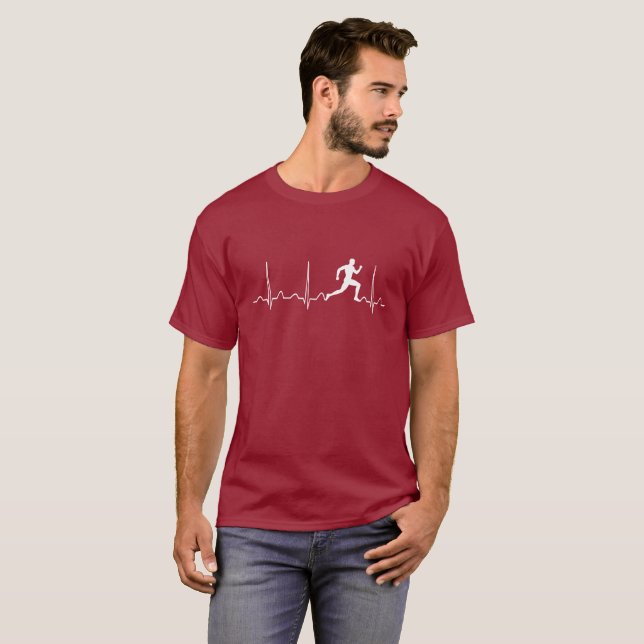 T-SHIRT BATTEMENT DE COEUR D'HOMME DE COUREUR (Devant entier)