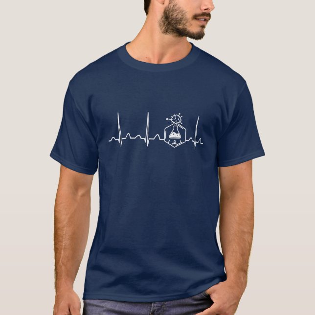 T-shirt Battement de coeur d'ingénieur chimiste (Devant)