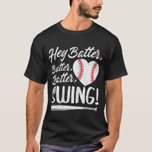 T-shirt Batter Swing Baseball Coeur Maman Mignonne Mère Fe